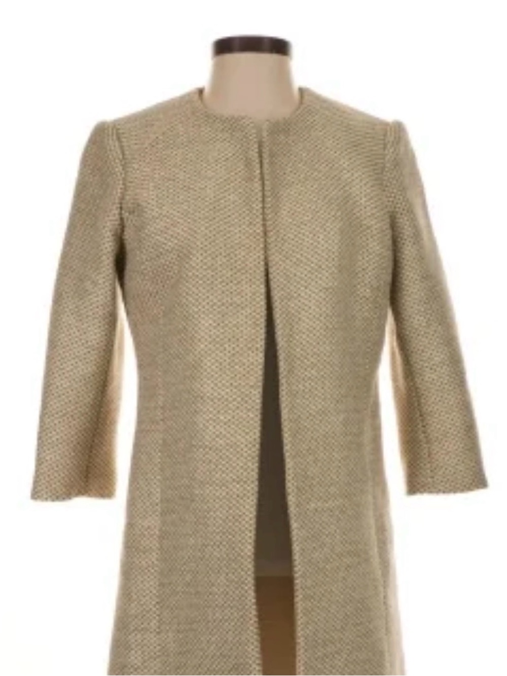 Mercer & Madison Womens Gold Knit Open-Front Coat